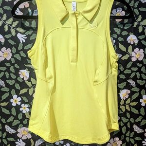 LULULEMON SLEEVELESS GOLF POLO IN ELLE W/ DOGWOOD FLOWER EMBROIDERY
